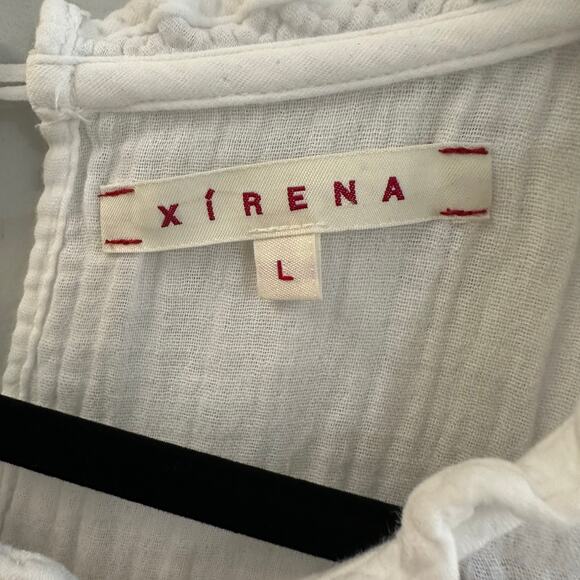Xirena Fayth Top in White Size L Gauze Cotton Long Sleeve Blouse Boho Flowy - Picture 3 of 7